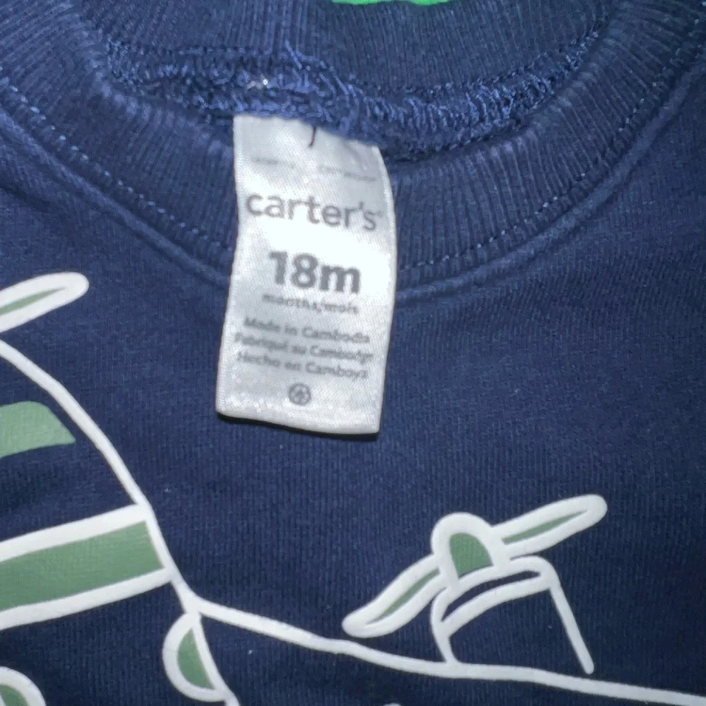Carters Navy Airplane Graphic Kids Sweater size 18 Months